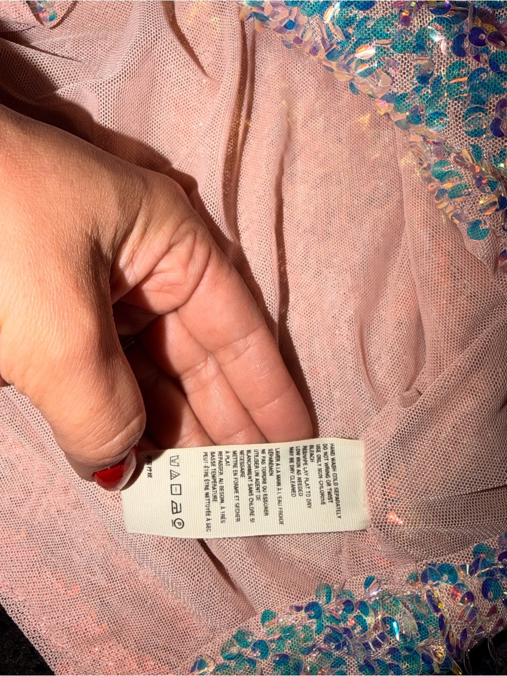 FP Movement by Free People Pastel Iridescent Sequin Draped Open-Back Top - Picture 5 of 6